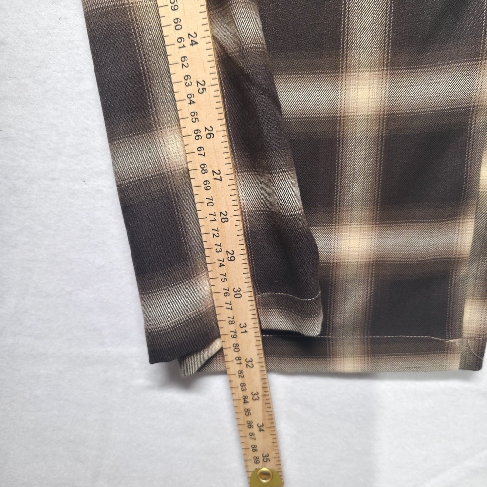 Nordstrom Women's Brown Ombre Plaid Mix High Waist Wide Leg Pants Size 2X NWT - Picture 9 of 9